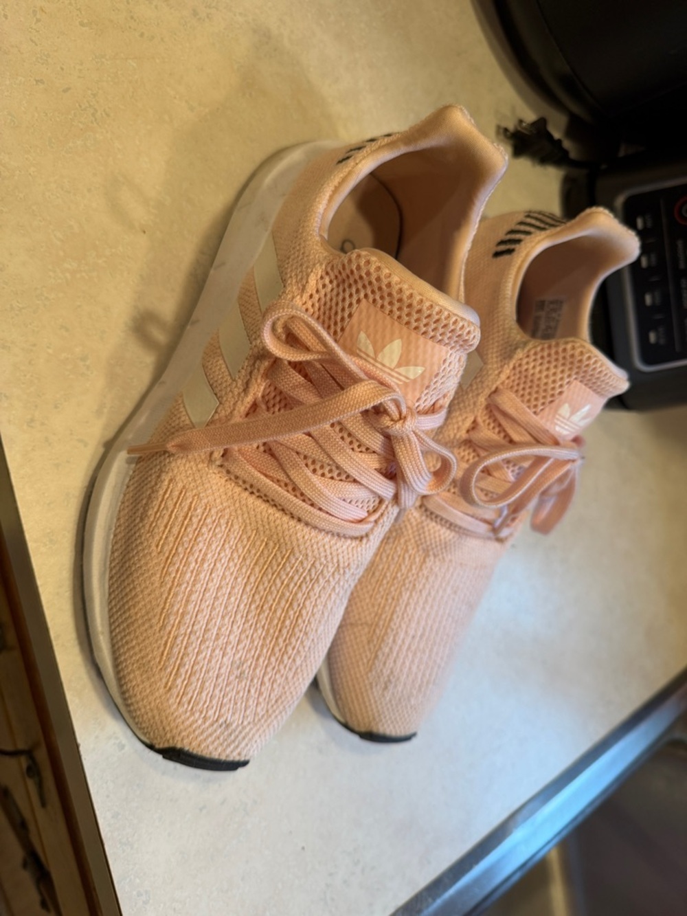 adidas Light Pink Knit Athletic Sneakers